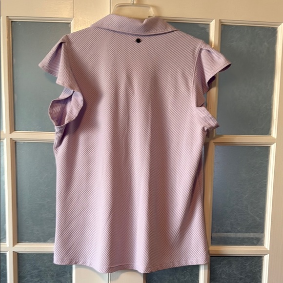 CALIA by Carrie Underwood Pink Fitted Polo Blouse - Picture 4 of 4